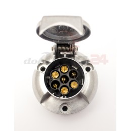 Metal trailer socket, 7-pin, 7-pin, aluminum