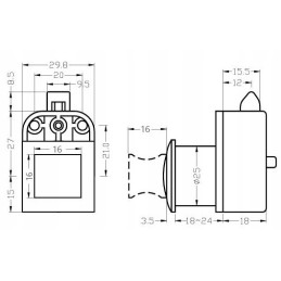 Lock for motorhomes, yachts and caravans