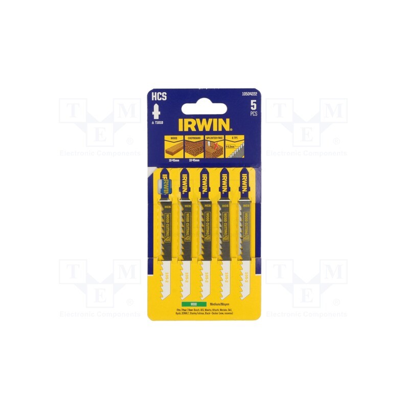 1 pcg x IRWIN - 10504222 - Hacksaw blade, wood,jigsaw, 100mm, 6teeth/inch, 5pcs.