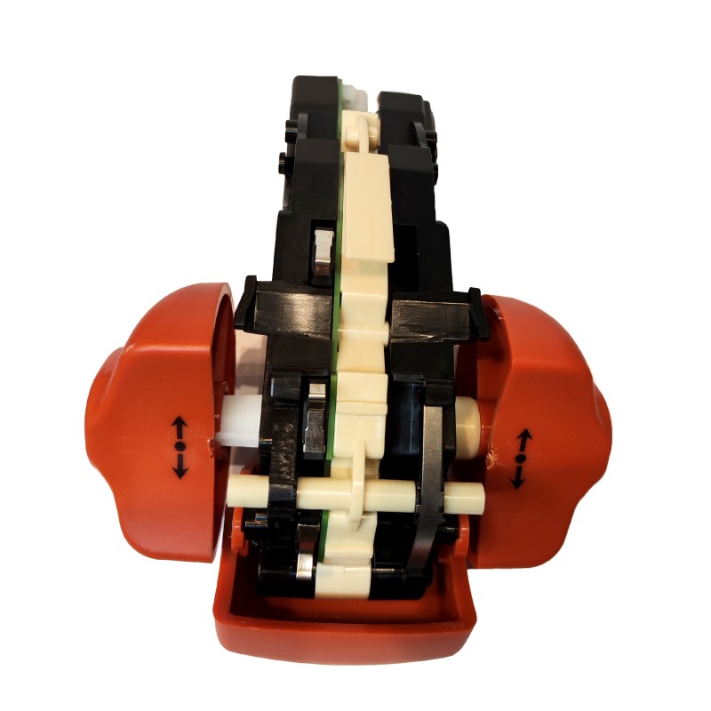 Travel controller, control head of the drawbar of a Linda forklift