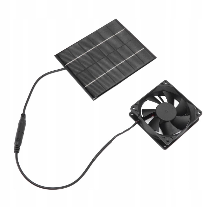 Fan with solar panel for ventilation