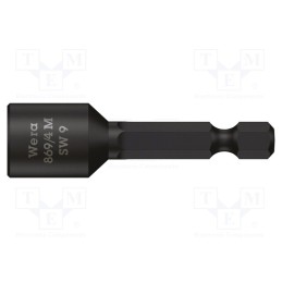 1 pcs x WERA - 5060424001 - Screwdriver bit, 6-angles socket, Socket: HEX 9mm, with magnet