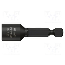 1 pcs x WERA - 5060425001 - Screwdriver bit, 6-angles socket, Socket: HEX 10mm, with magnet