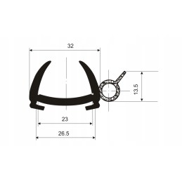 Caravan window rubber seal t 3