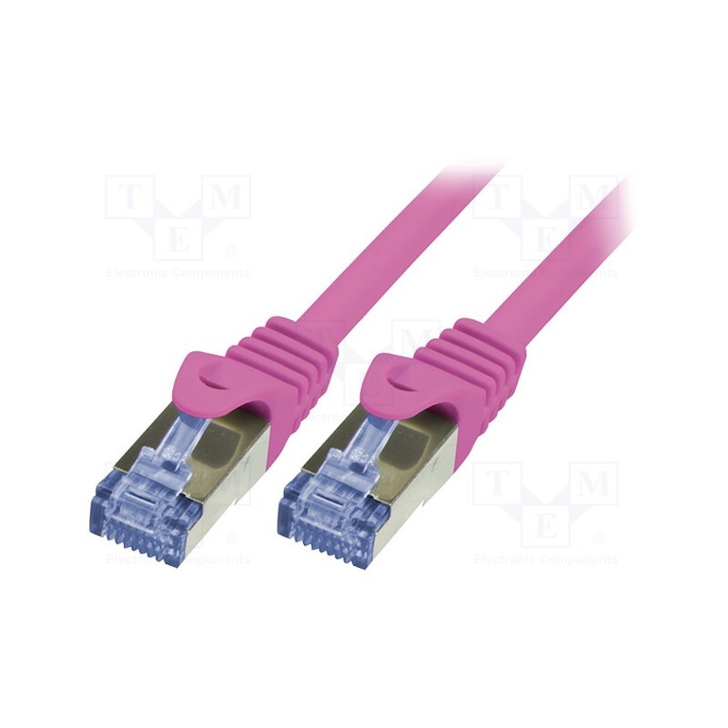 1 pcs x LOGILINK - CQ3019S - Patch cord, S/FTP, 6a, stranded, Cu, LSZH, pink, 0.25m, 26AWG