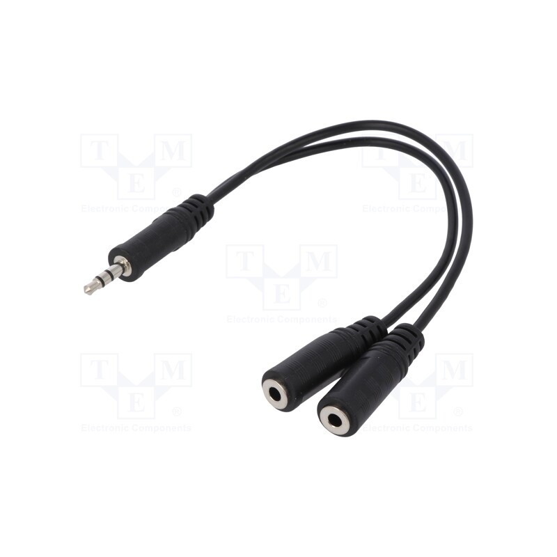 1 pcs x LOGILINK - CA1046 - Cable, Jack 3.5mm socket x2,Jack 3.5mm plug, 200mm, black