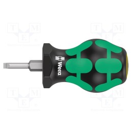 1 pcs x WERA - 5008840001 - Screwdriver, slot, 3,5x0,6mm, STUBBY, Blade length: 24.5mm