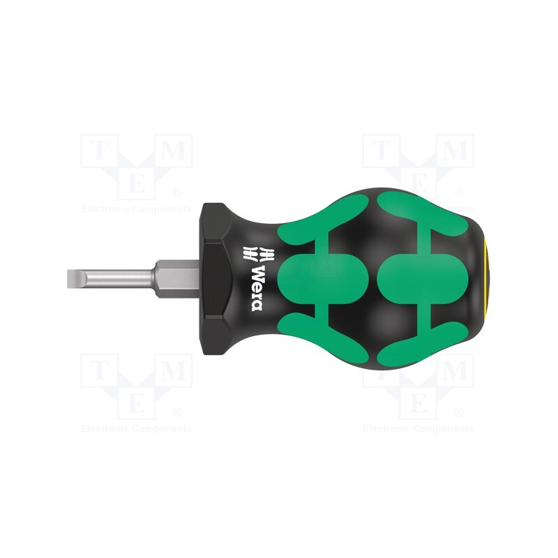 1 pcs x WERA - 5008840001 - Screwdriver, slot, 3,5x0,6mm, STUBBY, Blade length: 24.5mm