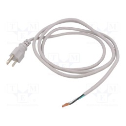 1 pcs x Qualtek Electronics - 211011-06 - Cable, 3x18AWG, NEMA 5-15 (B) plug,wires, PVC, 1.8m, grey, 10A