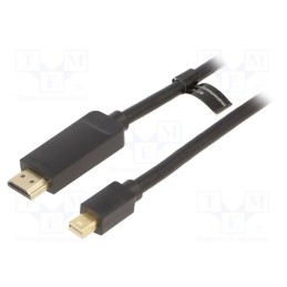 1 pcs x VENTION - HAHBH - Cable, HDMI plug,mini DisplayPort plug, PVC, Len: 2m, black