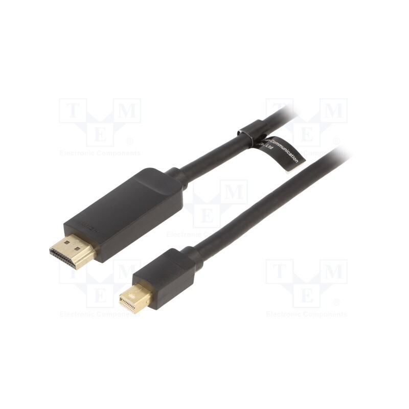 1 pcs x VENTION - HAHBH - Cable, HDMI plug,mini DisplayPort plug, PVC, Len: 2m, black