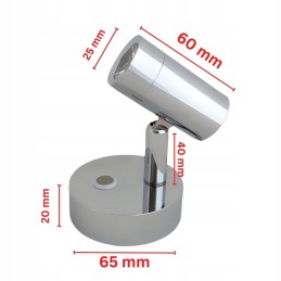 LED wall lamp 12v 24v for indoor reading camper trailer chrome