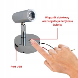 LED wall lamp 12v 24v for indoor reading camper trailer chrome