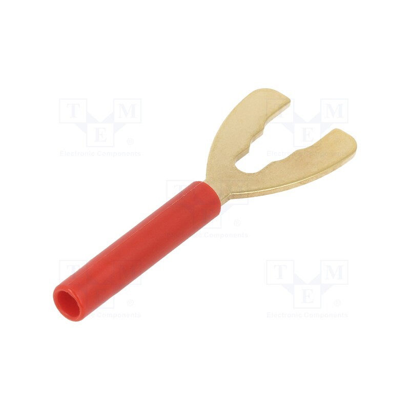 1 pcs x STu00c4UBLI - 23.5065-22 - Plug, fork terminals, banana 4mm socket,fork terminal, 32A, red