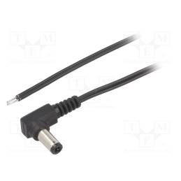 1 pcs x BQ CABLE - DC.CAB.6601.0200 - Cable, 2x0.35mm2, wires,DC 5,5/2,5 plug, angled, black, 2m