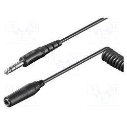 1 pcs x Goobay - 50016 - Cable, Jack 6,3mm socket,Jack 6,3mm plug, 5m, black, Øout: 4mm