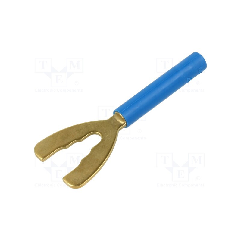 1 pcs x STu00c4UBLI - 23.5065-23 - Plug, fork terminals, banana 4mm socket,fork terminal, 32A, blue