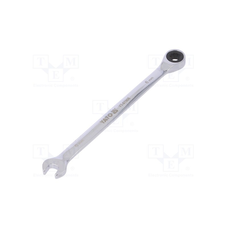 1 pcs x YATO - YT-01906 - Wrench, combination spanner,with ratchet, 6mm