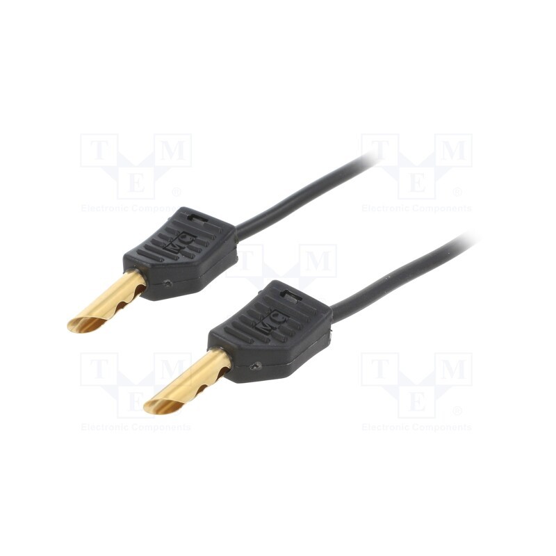 1 pcs x STu00c4UBLI - 28.0055-05021 - Test lead, 19A, banana plug 4mm,both sides, Urated: 60V, Len: 0.5m
