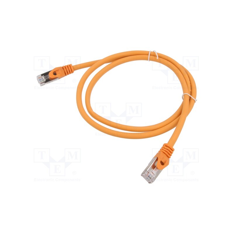 1 pcs x GEMBIRD - PP6A-LSZHCU-O-0.5M - Patch cord, S/FTP, 6a, solid, Cu, LSZH, orange, 0.5m, 27AWG