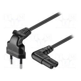 1 pcs x Goobay - 56588 - Cable, CEE 7/16 (C) plug angled,IEC C7 female angled, PVC, 2.5A