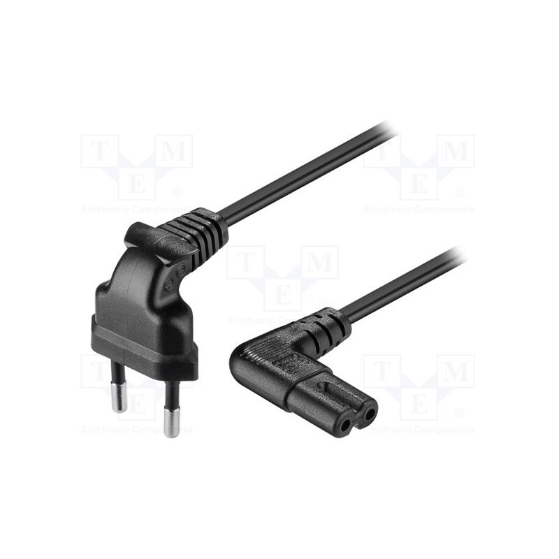 1 pcs x Goobay - 56588 - Cable, CEE 7/16 (C) plug angled,IEC C7 female angled, PVC, 2.5A