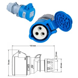 Adapter cable reduction camping cee 16a 230v 10m