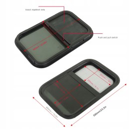 RV sliding window with mesh 590mm 390mm