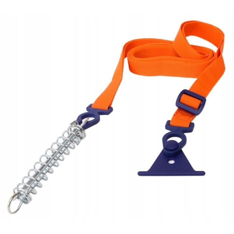 Spring tensioning belt for peggypeg awnings