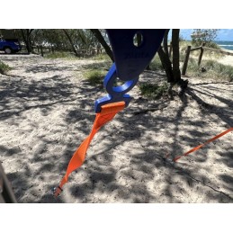 Spring tensioning belt for peggypeg awnings