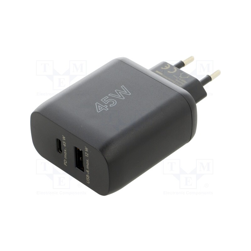 1 pcs x Goobay - 65411 - Power supply: switched-mode, plug, 5VDC,, 45W, Plug: EU, 85.9%