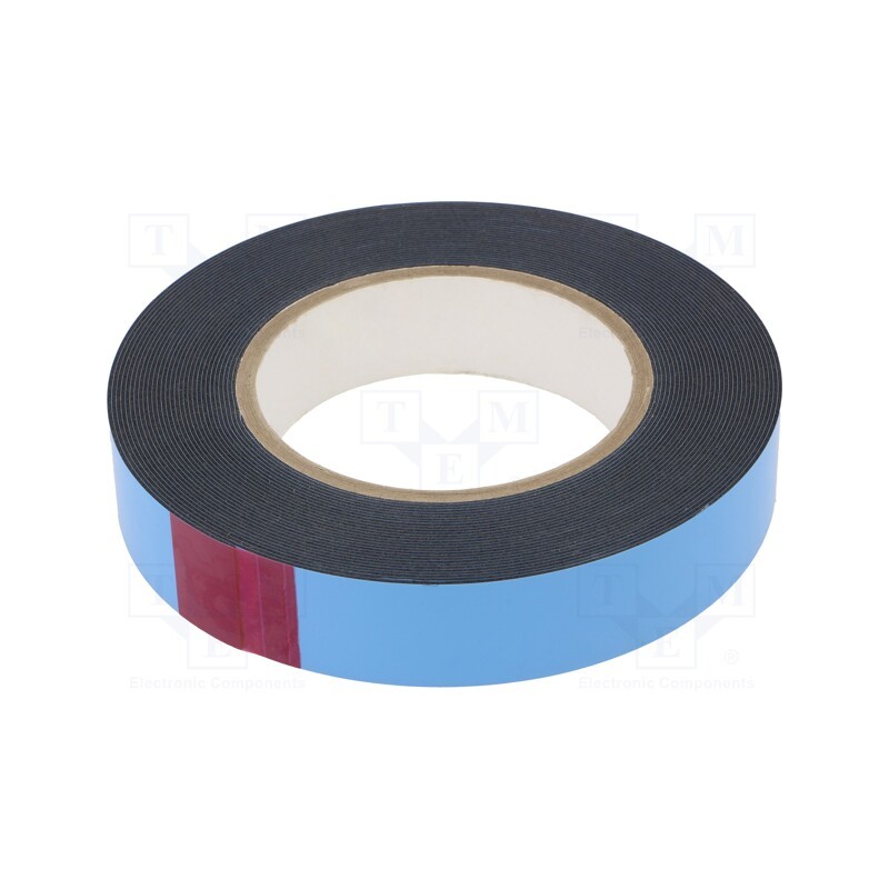 1 rol x - 4234 PIANKOWA 0,8 MM 25MM-10M - Tape: fixing, W: 25mm, L: 10m, Thk: 0.8mm, two-sided adhesive, black