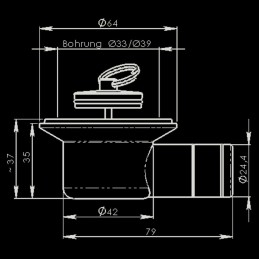 Drain siphon 33mm drain plug water drain