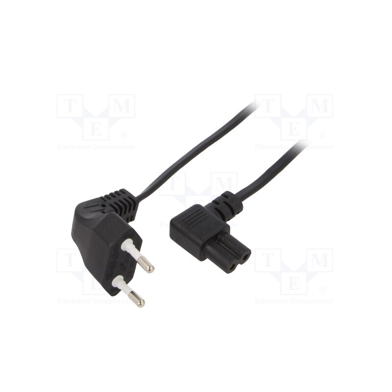1 pcs x GEMBIRD - PC-184L - Cable, 2x0.5mm2, CEE 7/16 (C) plug angled,IEC C7 female angled