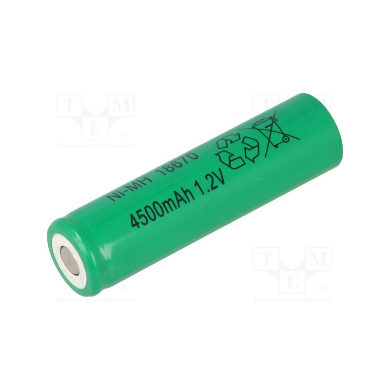 1 pcs x JJJ - J-18670 - Re-battery: Ni-MH, 4/3A,4/3R23, 1.2V, 4500mAh, Ø18x67mm