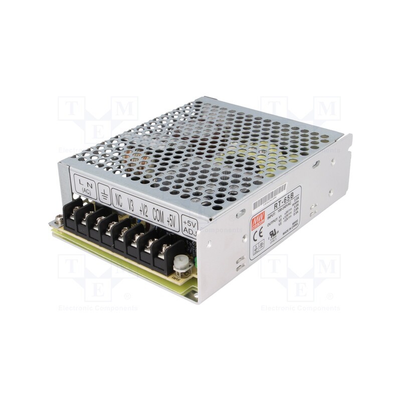 1 pcs x MEAN WELL - RT-65B - Power supply: switched-mode, for building in,modular, 64.6W