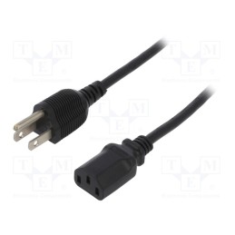 1 pcs x LOGILINK - CP099 - Cable, 3x18AWG, IEC C13 female,NEMA 5-15 (B) plug, 1.8m, black