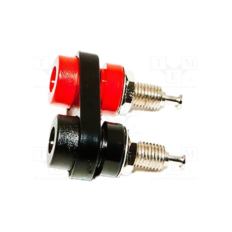 1 pcs x MUELLER ELECTRIC - BU-P2269 - Socket, 4mm banana, 15A, 30VAC, 60VDC, black, nickel plated, double