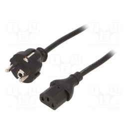 1 pcs x QOLTEC - 50365 - Cable, CEE 7/7 (E/F) plug,IEC C13 female, 1.8m, black, 16A, 250V