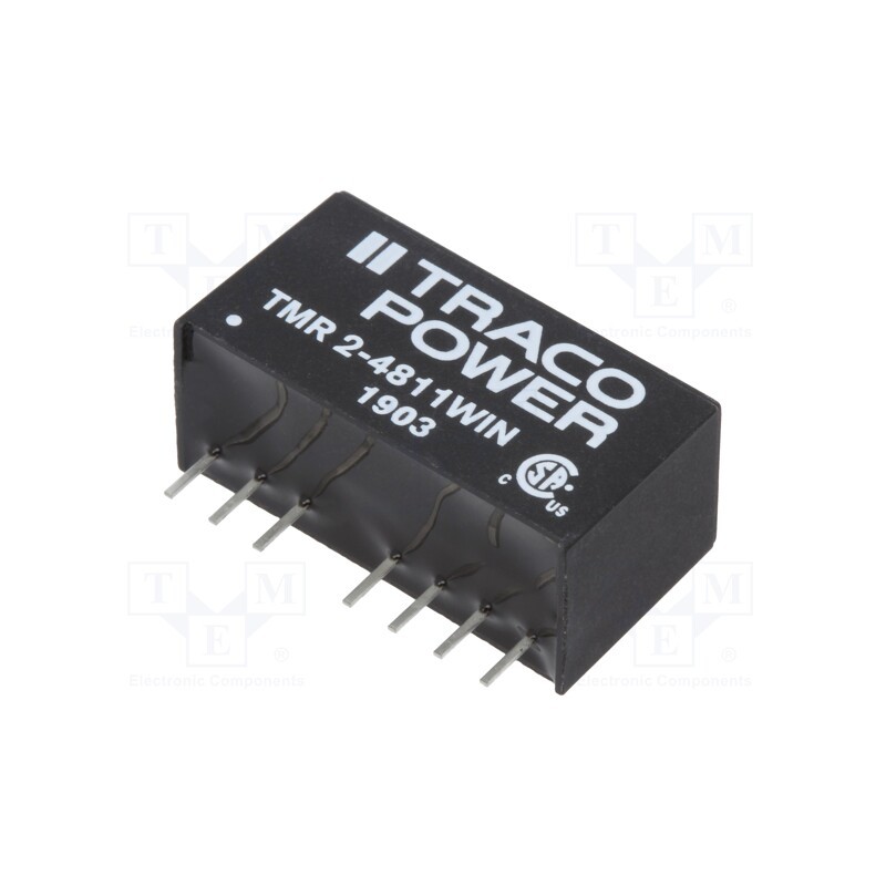 1 pcs x TRACO POWER - TMR 2-4811WIN - Converter: DC/DC, 2W, Uin: 18÷75V, Uout: 5VDC, Iout: 400mA, SIP8