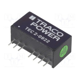 1 pcs x TRACO POWER - TEC 2-0922 - Converter: DC/DC, 2W, Uin: 4.5÷13.2V, Uout: 12VDC, Uout2: -12VDC