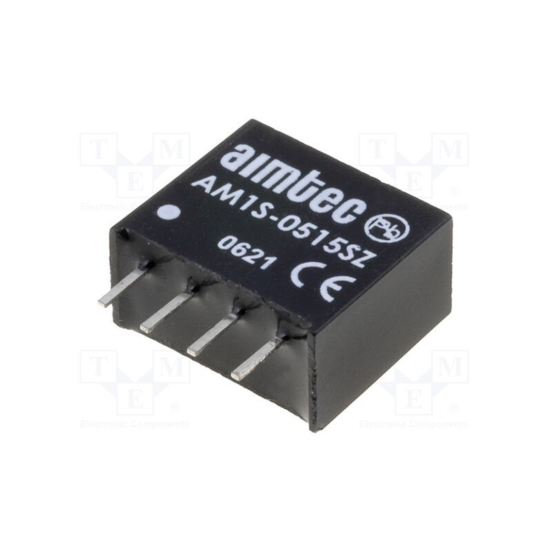 1 pcs x AIMTEC - AM1S-0515SZ - Converter: DC/DC, 1W, Uin: 4.5÷5.5V, Uout: 15VDC, Iout: 67mA, SIP4