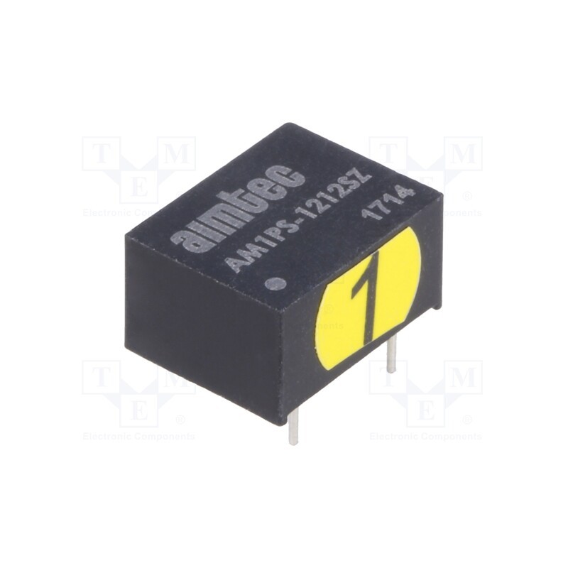 1 pcs x AIMTEC - AM1PS-1212SZ - Converter: DC/DC, 1W, Uin: 10.8÷13.2V, Uout: 12VDC, Iout: 83mA, DIP8