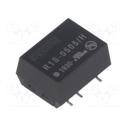 1 pcs x RECOM - R1S-0505/H - Converter: DC/DC, 1W, Uin: 4.5÷5.5V, Uout: 5VDC, Iout: 200mA, SMD