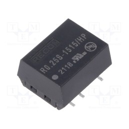 1 pcs x RECOM - R0.25S-1515/HP - Converter: DC/DC, 0.25W, Uin: 13.5÷16.5V, Uout: 15VDC, Iout: 17mA