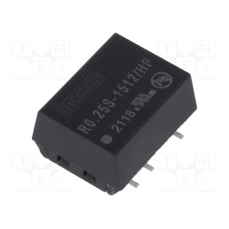 1 pcs x RECOM - R0.25S-1512/HP - Converter: DC/DC, 0.25W, Uin: 13.5÷16.5V, Uout: 12VDC, Iout: 21mA
