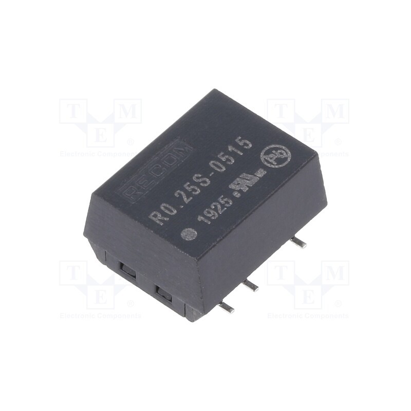 1 pcs x RECOM - R0.25S-0515 - Converter: DC/DC, 0.25W, Uin: 4.5÷5.5V, Uout: 15VDC, Iout: 17mA, SMD