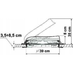 Spoiler deflector for roof window 40x40 cm