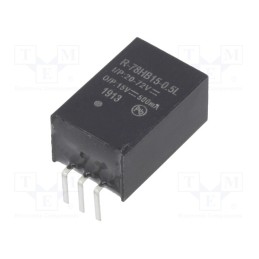 1 pcs x RECOM - R-78HB15-0.5L - Converter: DC/DC, 7.5W, Uin: 20÷72V, Uout: 15VDC, Iout: 0.5A, SIP3