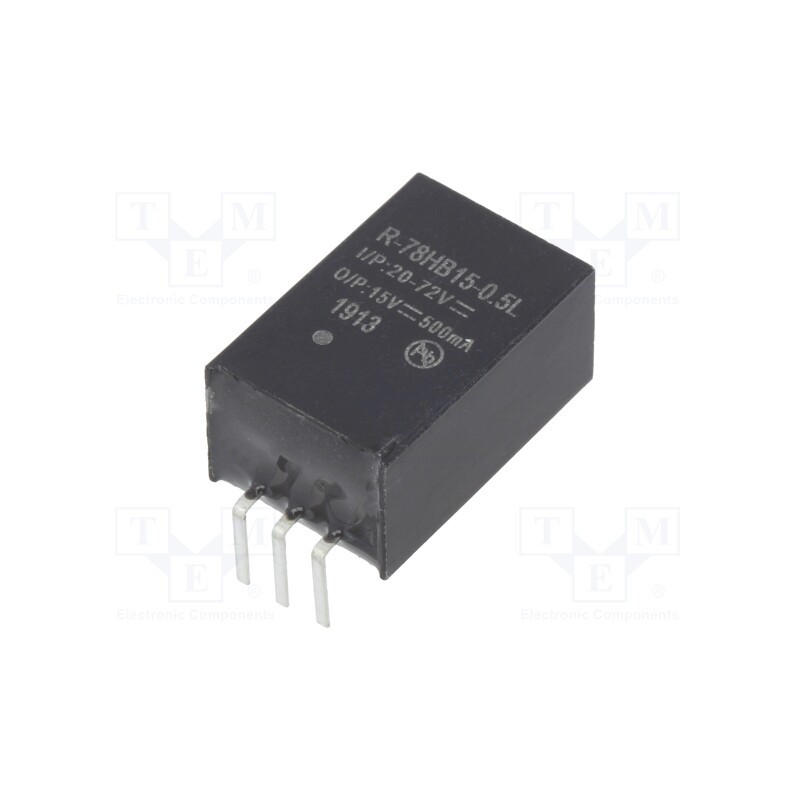 1 pcs x RECOM - R-78HB15-0.5L - Converter: DC/DC, 7.5W, Uin: 20÷72V, Uout: 15VDC, Iout: 0.5A, SIP3